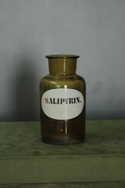 SALIPYRIN Apothekerflasche / Apothekergefäß glas aus den 50er Jahren !