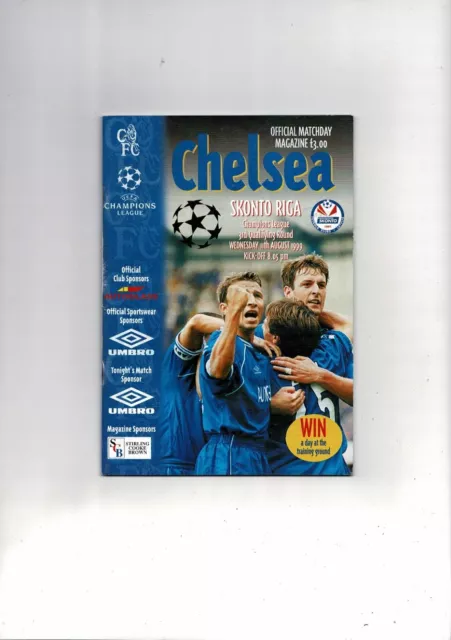 Chelsea v Skonto Riga Champions League Football Programme 1999/00