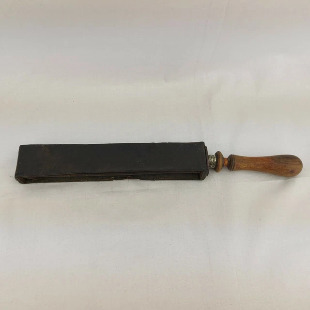 Correa de cuero para afilar la navaja de afeitar recta ajustable vintage # 2619