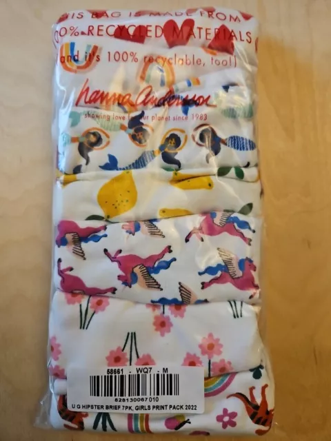 NWT Hanna Andersson 7-PACK HIPSTER Unders HEART LEMON RAINBOW DINO M 120 130 6 8