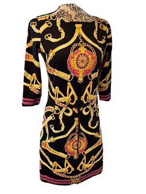 J. MCLAUGHLIN  Ponte Stretch Boat Neck Print Dress Size Small