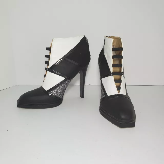 GX by Gwen Stefani "Masako" High Heels Size 9.5 Black White Shoes Pump Heals