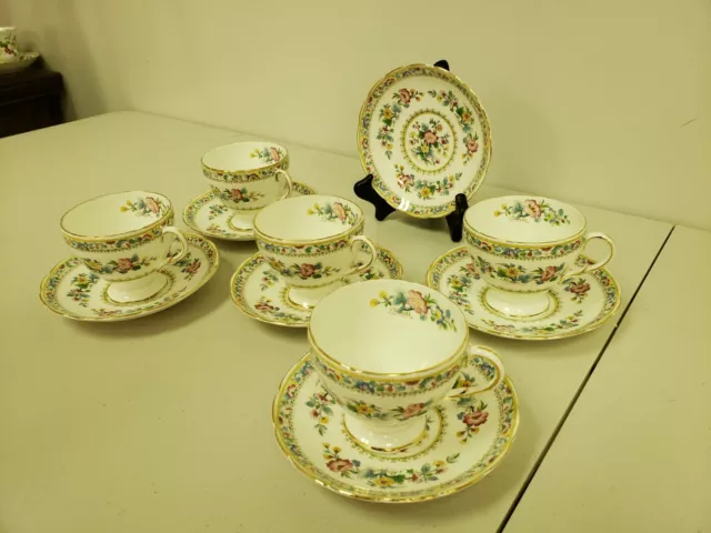 VINTAGE E&B Foley England Bone China "Ming Rose" 11 Pc. Tea Set For 5~VGC! 3