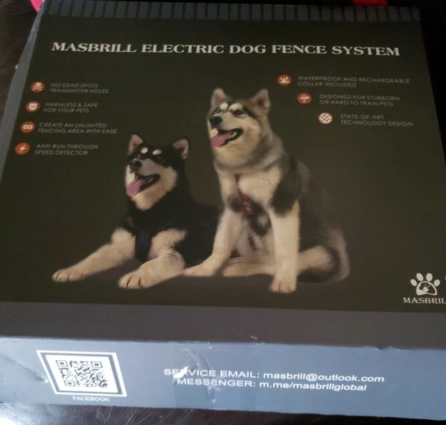 Masbrill Electric Dog Fence System with Extra Collar TZ-862 Open Box