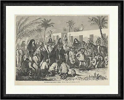 Frauenprozession zu Pferde in Mexiko Fritzmann Engel Sankt  Faksimile_E 17968