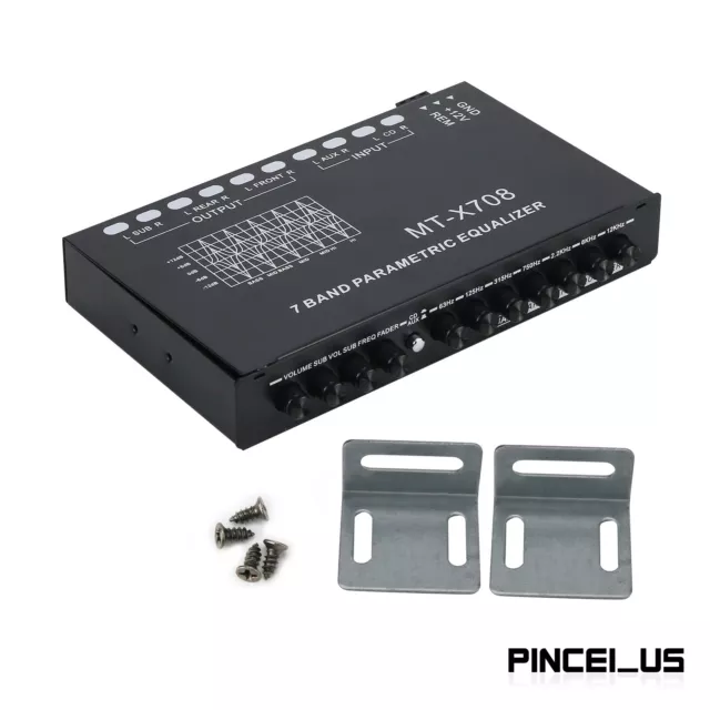 7 Band Equalizer Car Audio EQ Tuning Crossover Amplifier Pre-parametric DC 12V