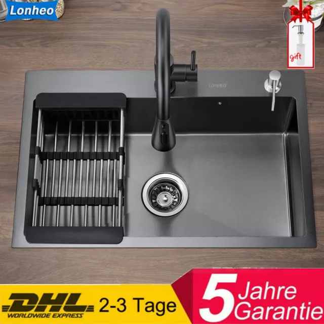 Edelstahl Küchenspüle Einbauspüle Spülbecken mit Ablaufgarnitur 66*45 cm Spüle
