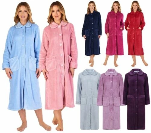 Robe De Chambre Femme En Molleton Gaufré Luxueux - Manches Longues - 46 Pouces - Taille S à XXXL