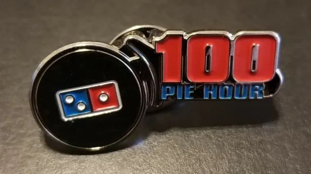 Domino's Pizza Enamel Hat Pin 100 Pie Hour NEW