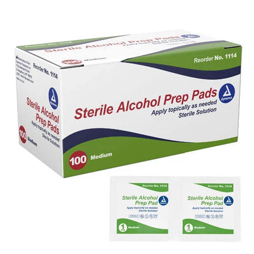 Almohadillas de preparación de alcohol - Bx/100 medianas estériles