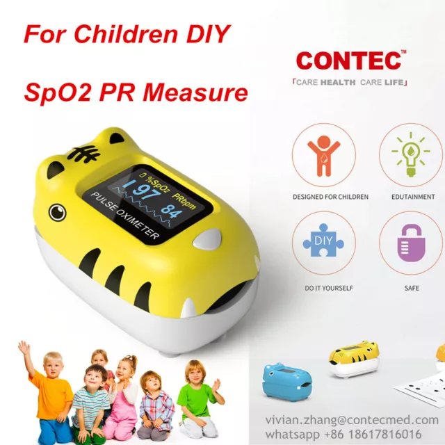 Pediatric Kids Infant Finger Pulse Oximeter SpO2 Blood Oxygen Monitor Color OLED