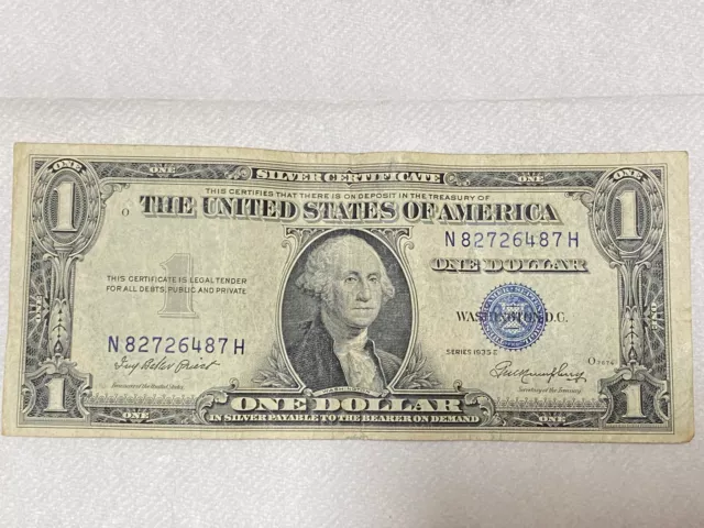 Series 1935 E - $1 - One Dollar Bill Silver Certificate Note