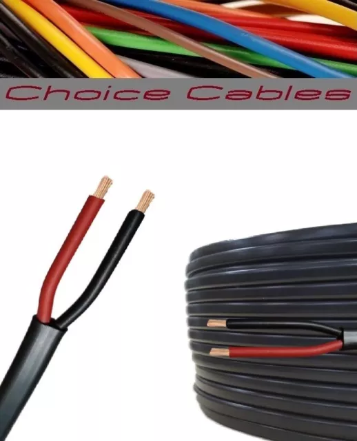 12v/24v AUTOMOTIVE 2 CORE FLAT TWIN THINWALL CABLE 0.75mm 14A AMP AUTO CAR WIRE