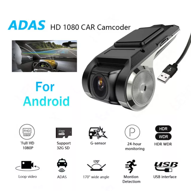 HD Dashcam Kamera DVR ADAS G-Sensor Recorder USB Kamera für alle Android Navi 3