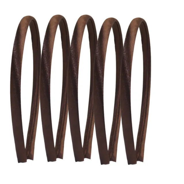 10 Brown Plastic Headband Covered Satin Hair Band 9mm for DIY Craft
