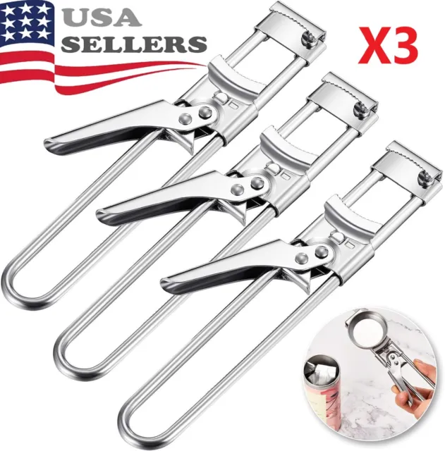 3X Adjustable Multifunctional Stainless Steel Can Opener Jar Lid Gripper Kitchen