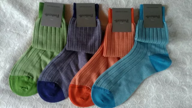 Pantherella Merino Wool Mens Size Medium Lightweight Crew Socks in Fun Colors