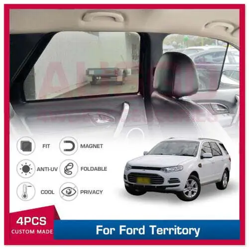 AUSGO Magnetic Window Sun Shade for Ford Territory 2004+ Mesh Cover 4PCS