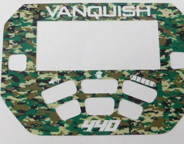 Minelab vanquish 440 Vinyl Keypad Sticker in Green Camo