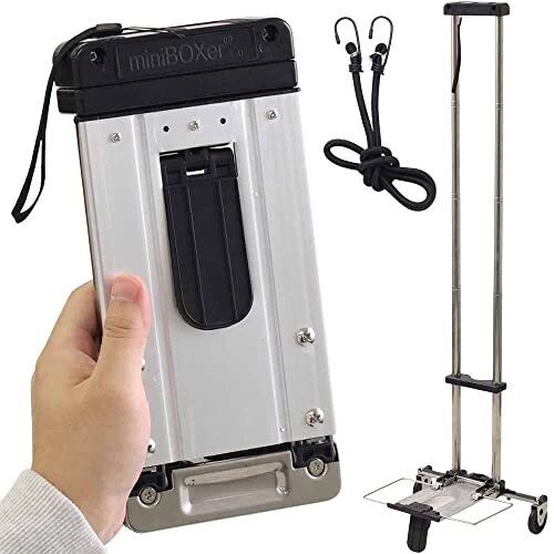 Upgraded  - Mini Folding Hand Truck, Luggage Cart with 2 Wheels, Travel Cart