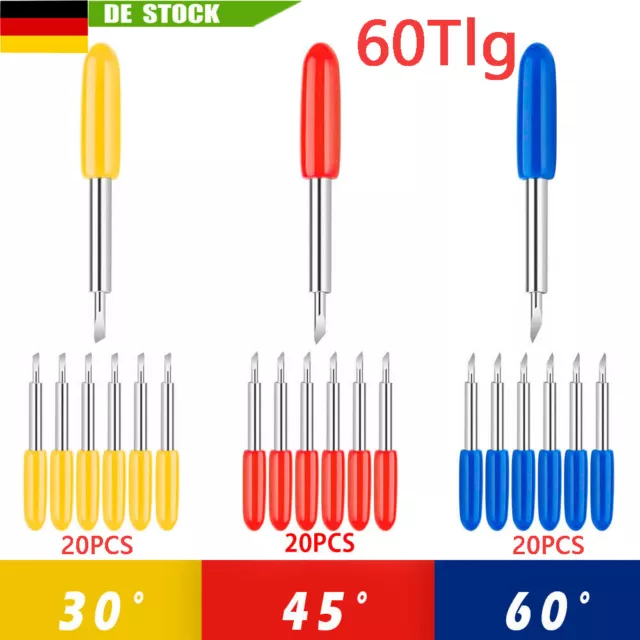 60x Klingen Plottermesser Schneideplotter Messerhalter Roland Plotter 30°45°60°