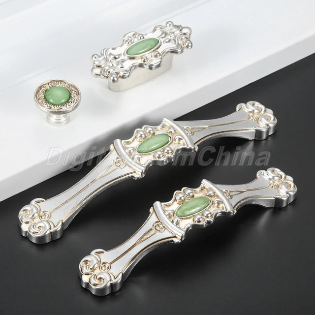 European Furniture Handle Door Pulls Cabinet Wardrobe Drawer Knob Ancient Silver