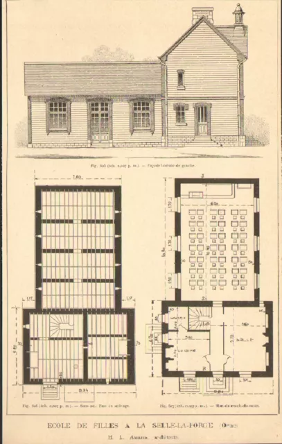 61 La Selle-La-Forge Ecole De Filles Architecte Amiard Image 1917/20