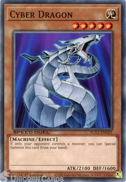 SGX1-ENG01 Cyber Dragon Common 1st Edition Mint YuGiOh Card