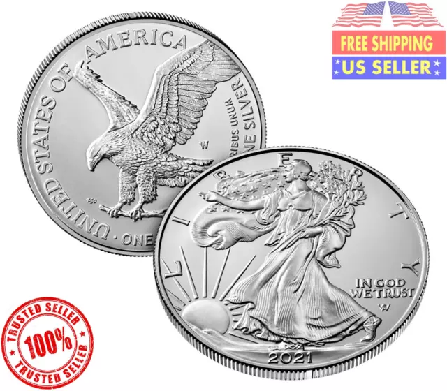 LOT OF 3 American Eagle 2021 One Ounce Silver Uncirculated Coin (W) ➡FREE SHIP!