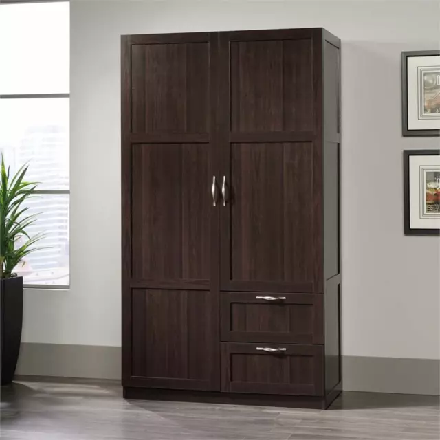 Wardrobe Armoire Garment Organizer 2-Drawer Shelf Storage Home Bedroom Furniture