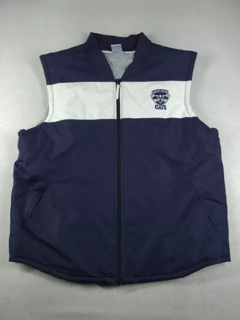 AFL Geelong Cats Vest Blue Full Zip Size 3XL Adult Polyester