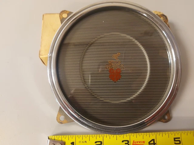 1936 Packard clock delete dash chrome glass hole filler. Vintage 36 car trim 1936 Packard clock delete dash chrome glass hole filler. Vintage 36 car trim