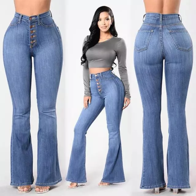 Pantalones De Mujer Jeans Cintura Alta FOR SALE! - PicClick