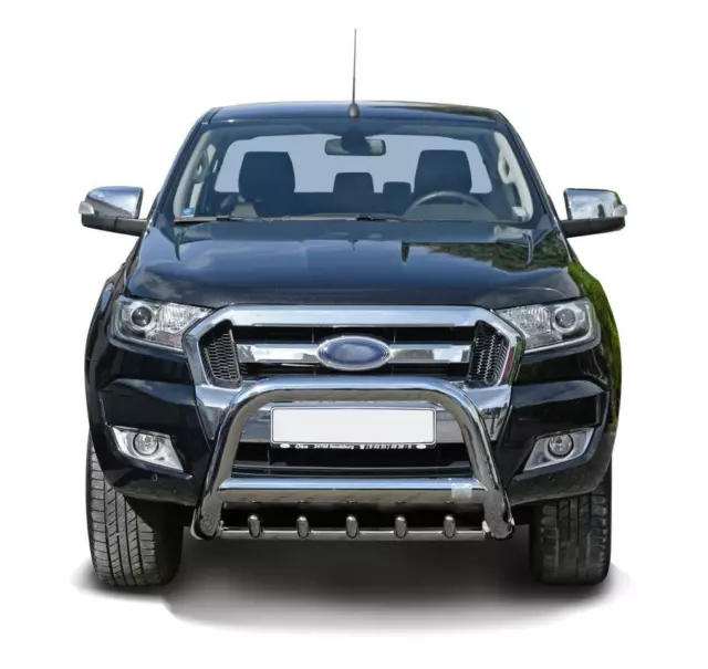 Frontbügel Frontbar Bullbar für Ford Ranger (12-18) Frontschutzbügel Edelstahl 3