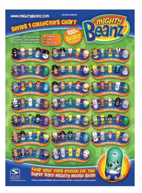 Moose MIGHTY BEANZ Series 1 2010. Choose Your Beanz to Complete Your Collection!