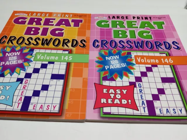 BIG　GREAT　Puzzle　PicClick　NEW　PRINT　-146　LOT　FREE　Books　$15.40　Vol　LARGE　SHIP　AU　Crosswords　145