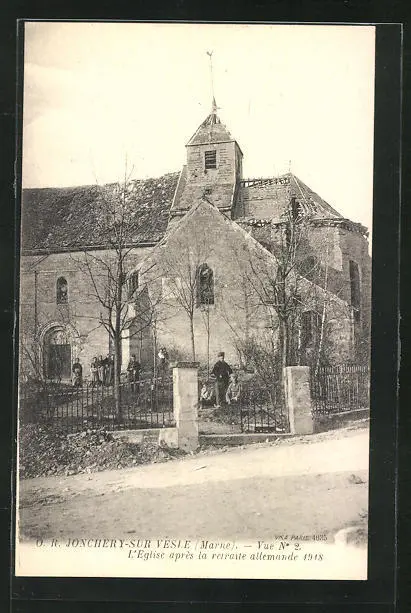 CPA Jonchery-sur-Vesle, The Church after the German Retirement 1918
