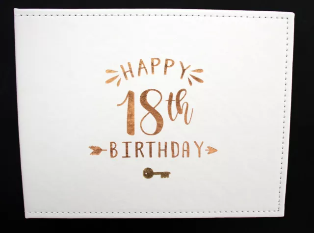 18th Birthday Sign Keepsake White Signature  Guest Book Memories Present Gift