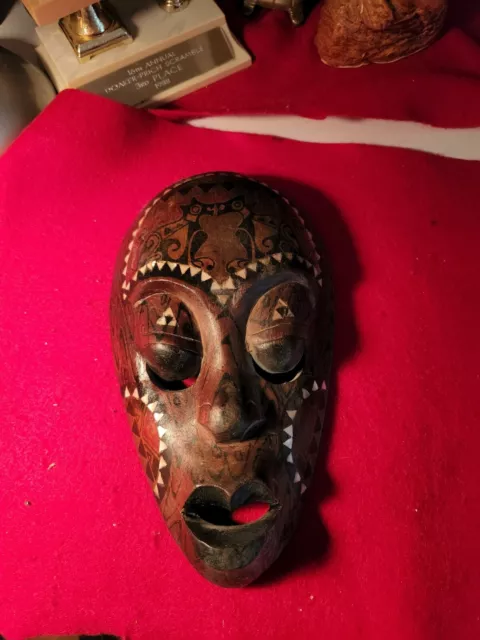 Vintage Hand Carved African Art Dan runner mask from West Africa-