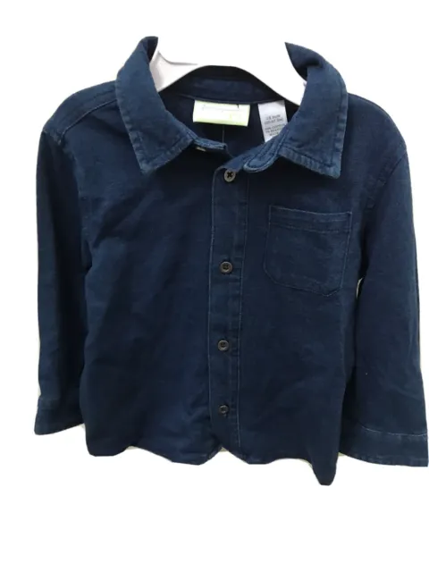 First Impressions Toddler Denim Button-Up Collared Shirt￼ Size 18 Month