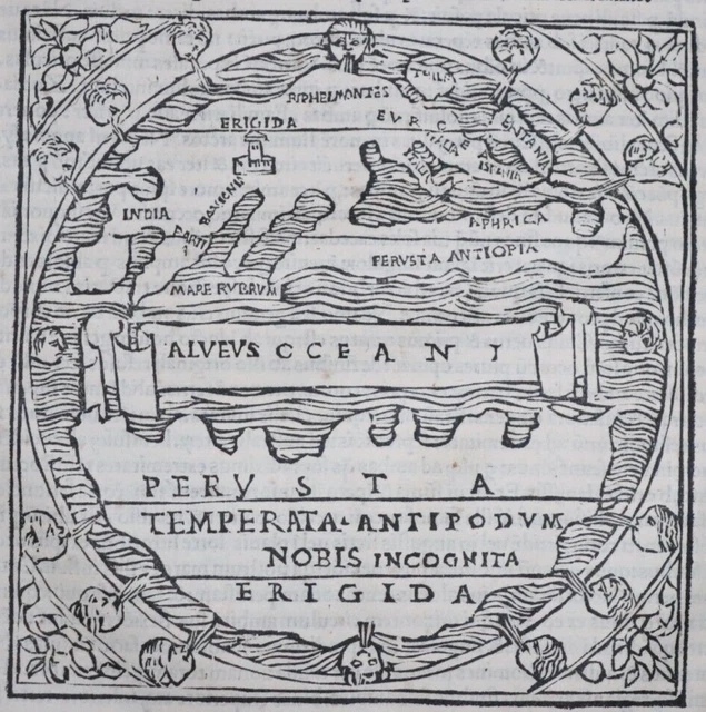 Post-Inkunabel,A.macrobius En Tibi Lector,Mit Holzschnitt-Weltkarte,1513, Rar