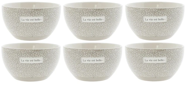 6er Set Coppette Blooms Titane Bianco Sabbia 12,5cm 350ml BASTION COLLECTIONS
