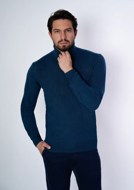 1ErAméricain Pull 100% Cachemire Col Roulé Haut Pour Homme Fabriqué En Italie