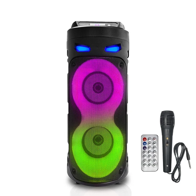 RGB PORTABLE WIRELESS Bluetooth Speaker Mic Subwoofer Outdoor LED Party