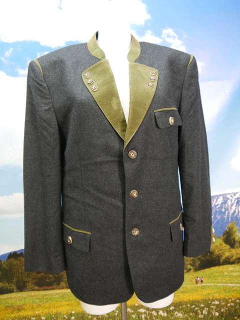 Neuwertig Schurwolle schwarz mit Stehkragen fesche Walkjacke Jacke Gr.52