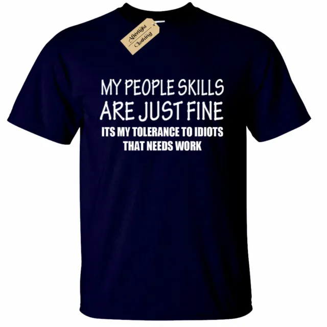 PEOPLE SKILLS Funny Mens T-Shirt sarcastic gift sarcasm humour joke tee