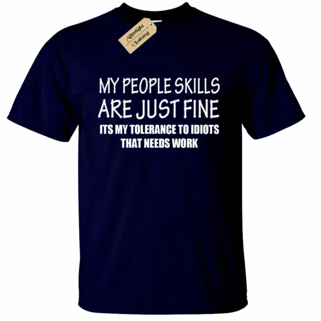 PEOPLE SKILLS Funny Mens T-Shirt sarcastic gift sarcasm humour joke tee