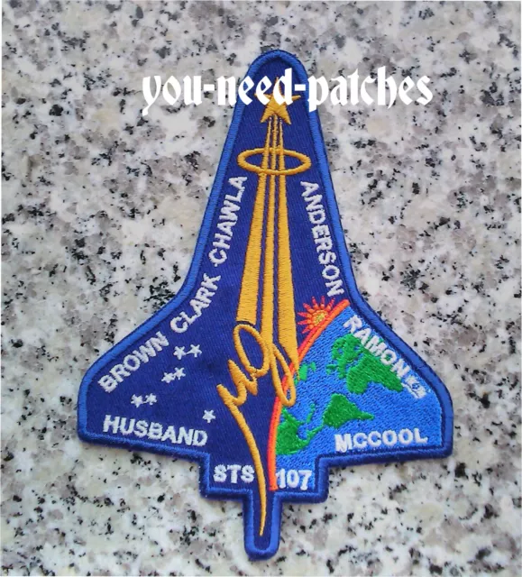 Nasa sts-107 Columbia Space Shuttle NASA Memorial Jersey Sleeve Patch Aufnäher