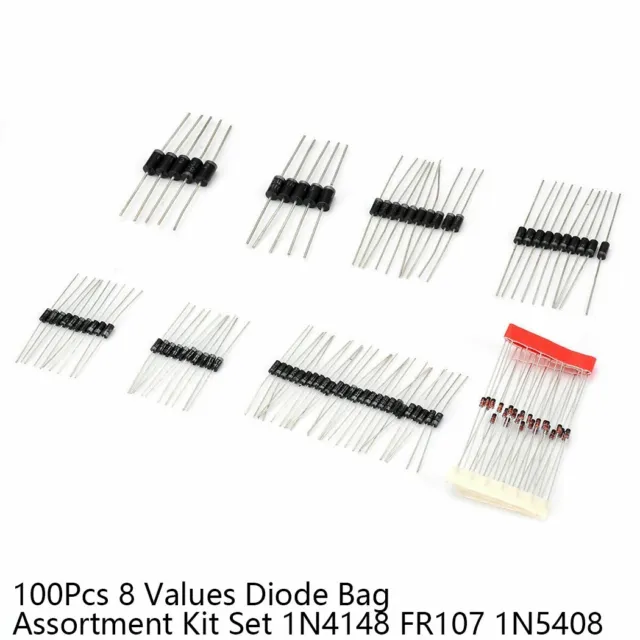 Diodo 1A 1W 50V 8 valori sacchetto raddrizzatore IN4148 IN4007 IN5819 IN5399