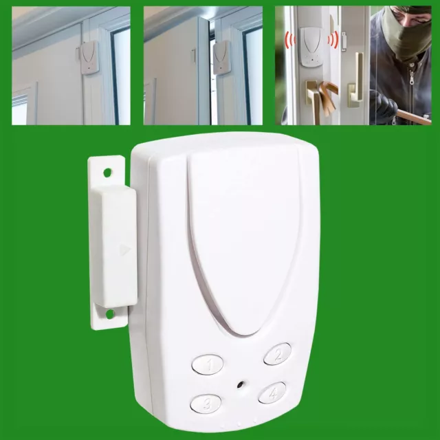 Magnetic Contact & Keypad Door Alarm, 100dB Burglar Security System, Home, Shed